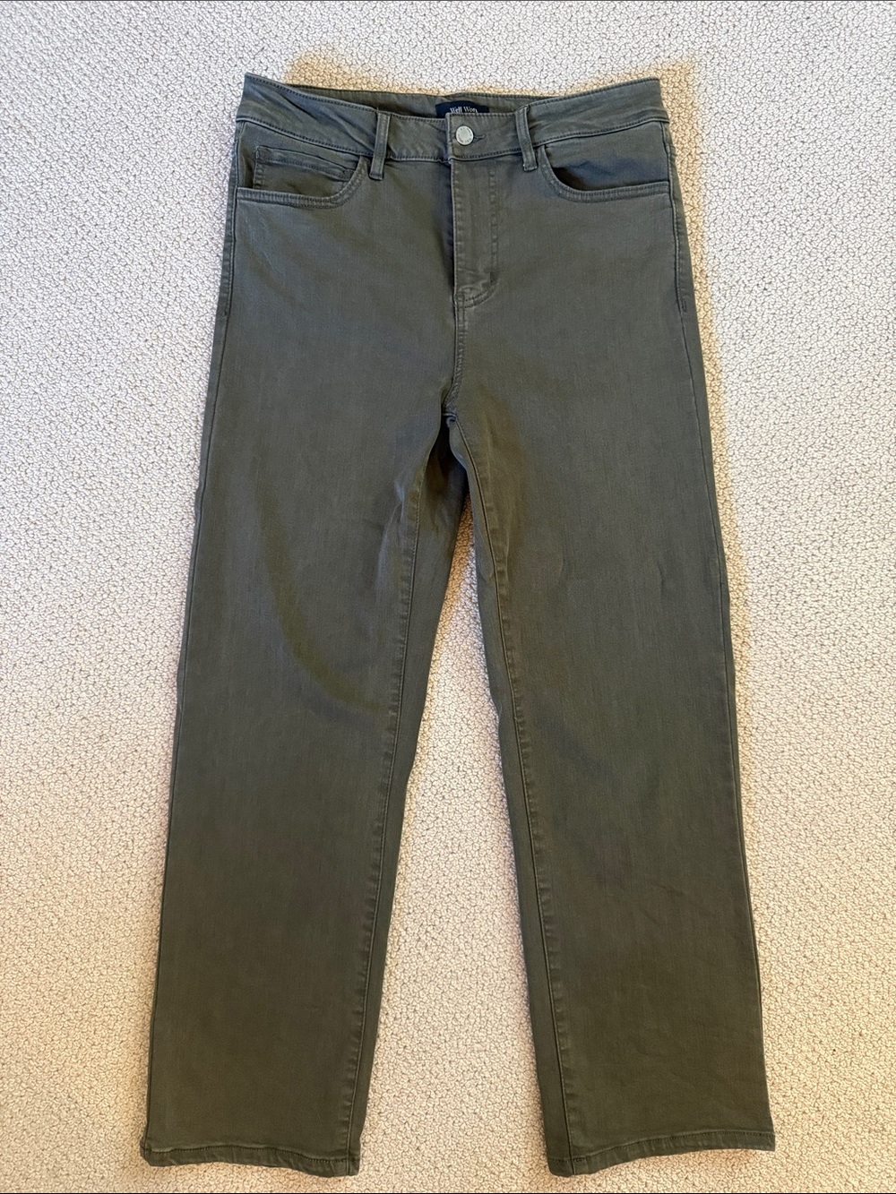 Well Worn Olive Straight-Leg Jeans